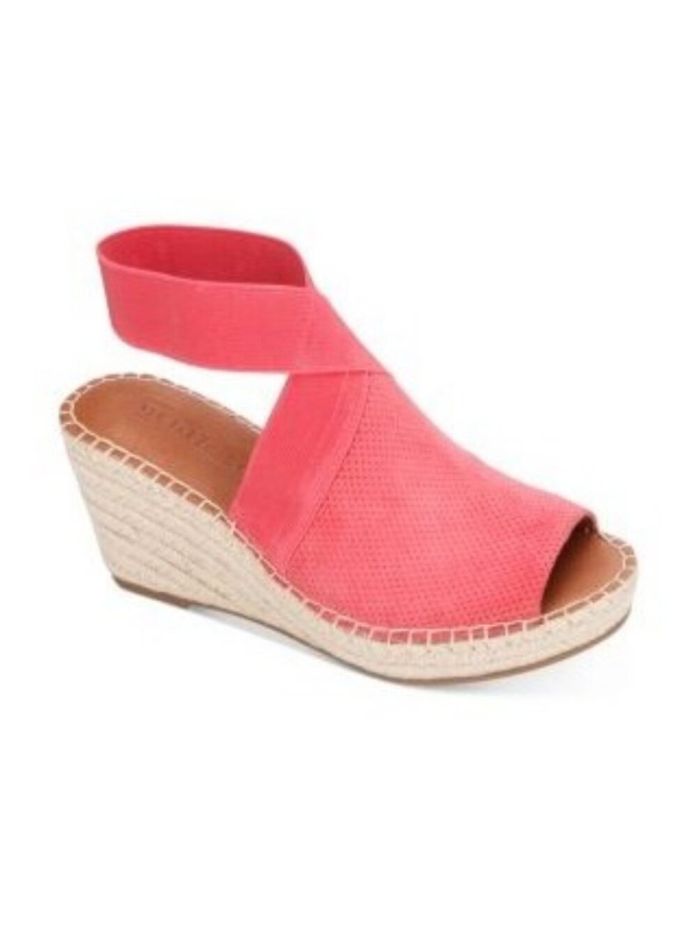 Gentle Souls Coral Elastic Strap Wedge Sandals 8.5 Espadrille Boho Comfort Shoe